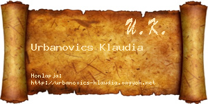 Urbanovics Klaudia névjegykártya