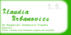 klaudia urbanovics business card